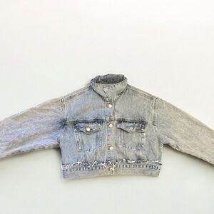 Forever 21 Cropped Denim Jacket - Light Blue